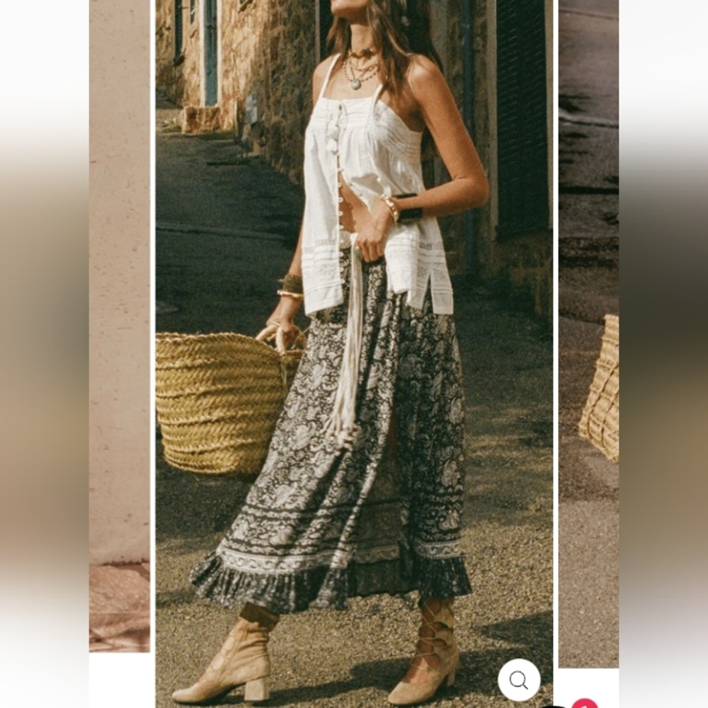 Spell Little Bird Maxi Skirt Midnight
